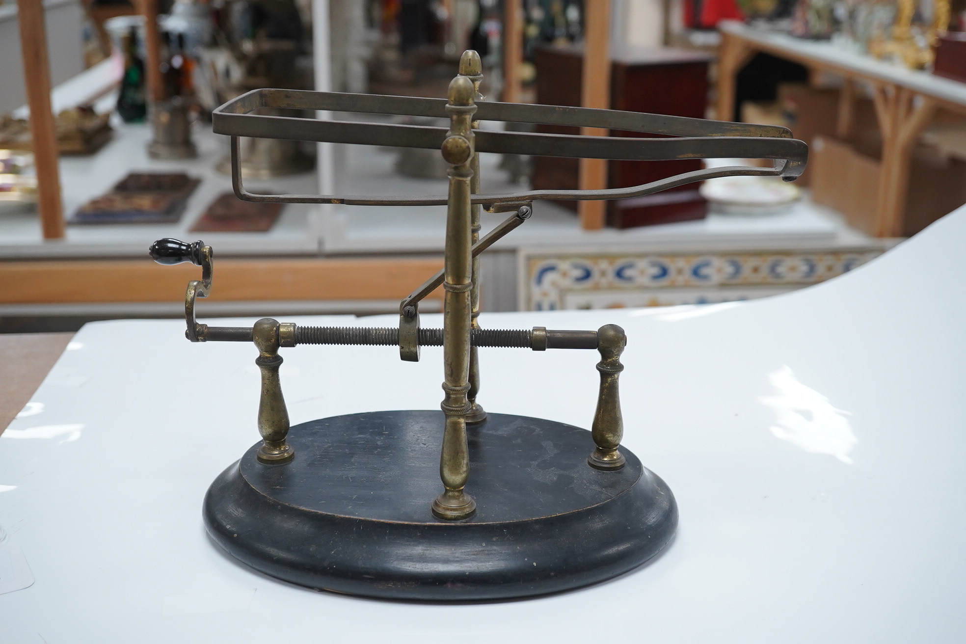 A 19th century mechanical Port decanting cradle. Condition - good